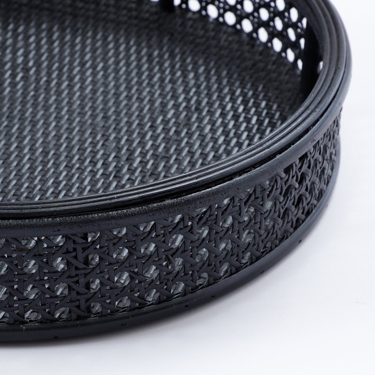 Set de 2 plateaux décoratifs ronds L16 YSIA noir, SIA DECO
