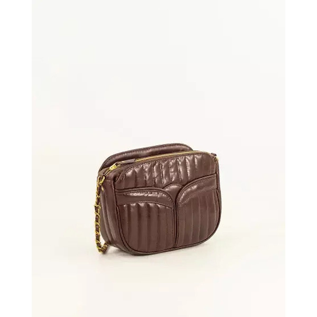 Sac à bandoulière en cuir matelassé, DIVINE marron, SESSUN