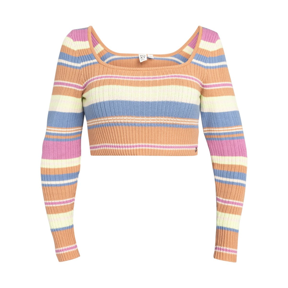 Pull court SUNSHINE DAY. marron camel swithbackstripe sweaters, ROXY