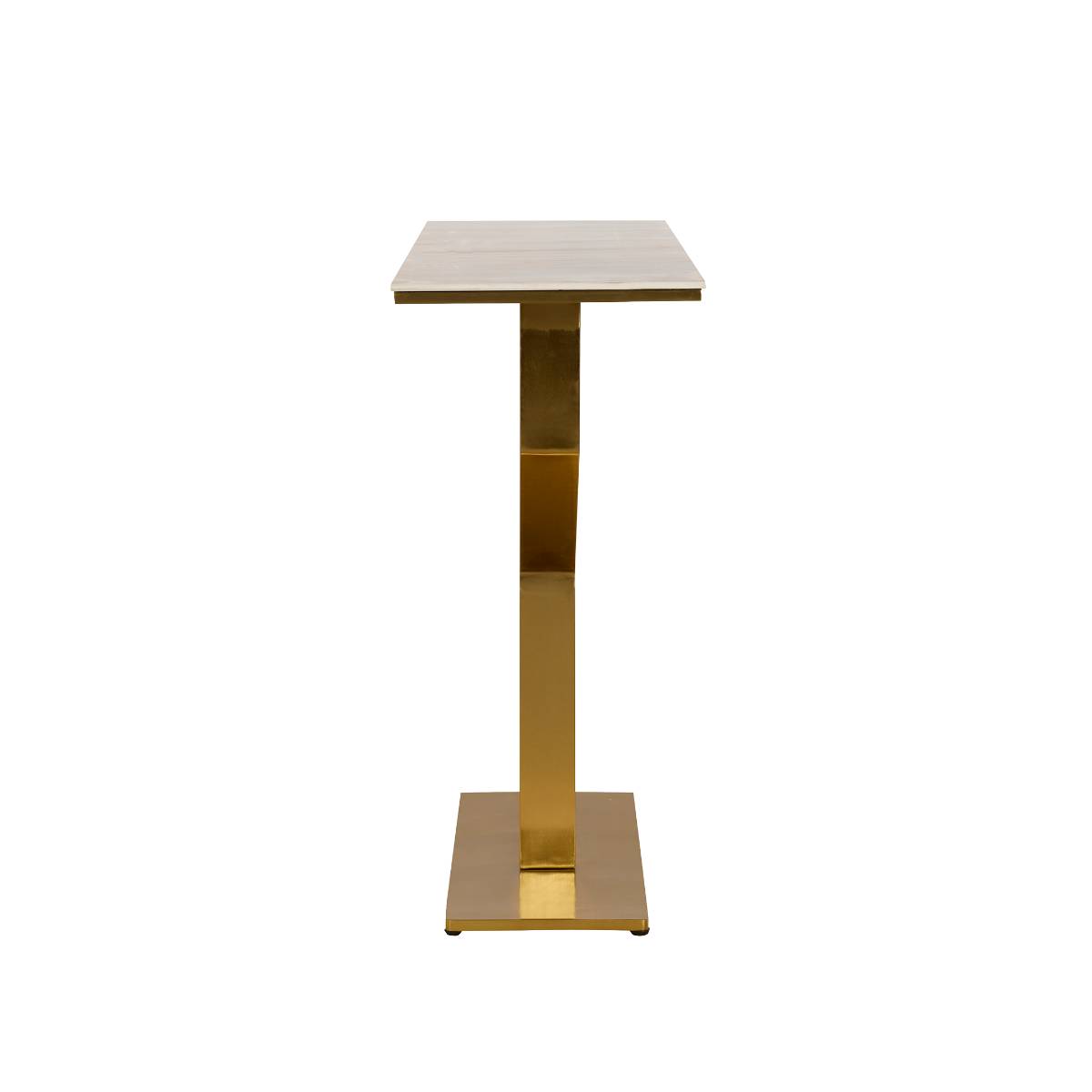 Console en métal doré et en céramique AYLA blanc, MADE IN MEUBLES