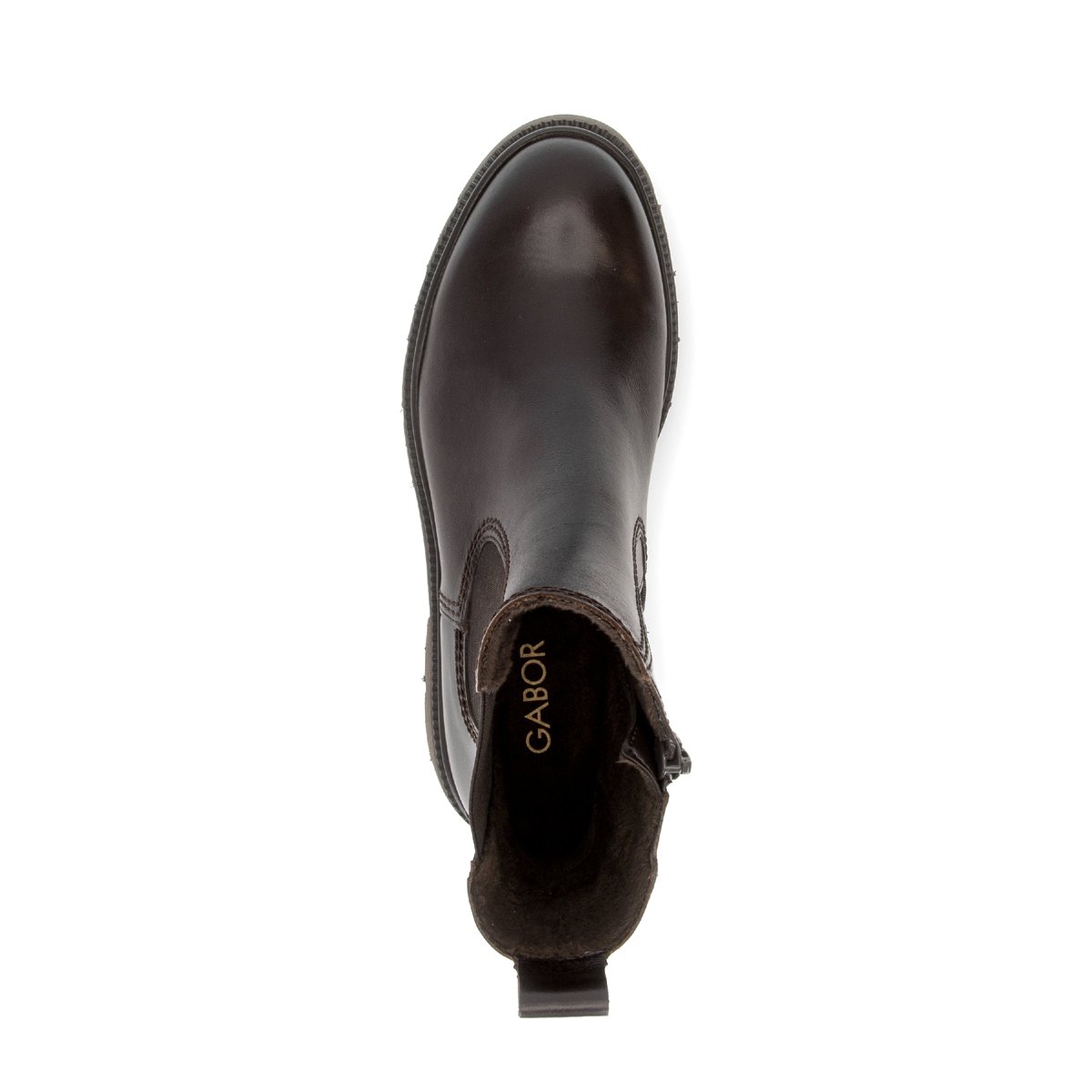 Bottines en cuir lisse à talon décroché cognac, GABOR