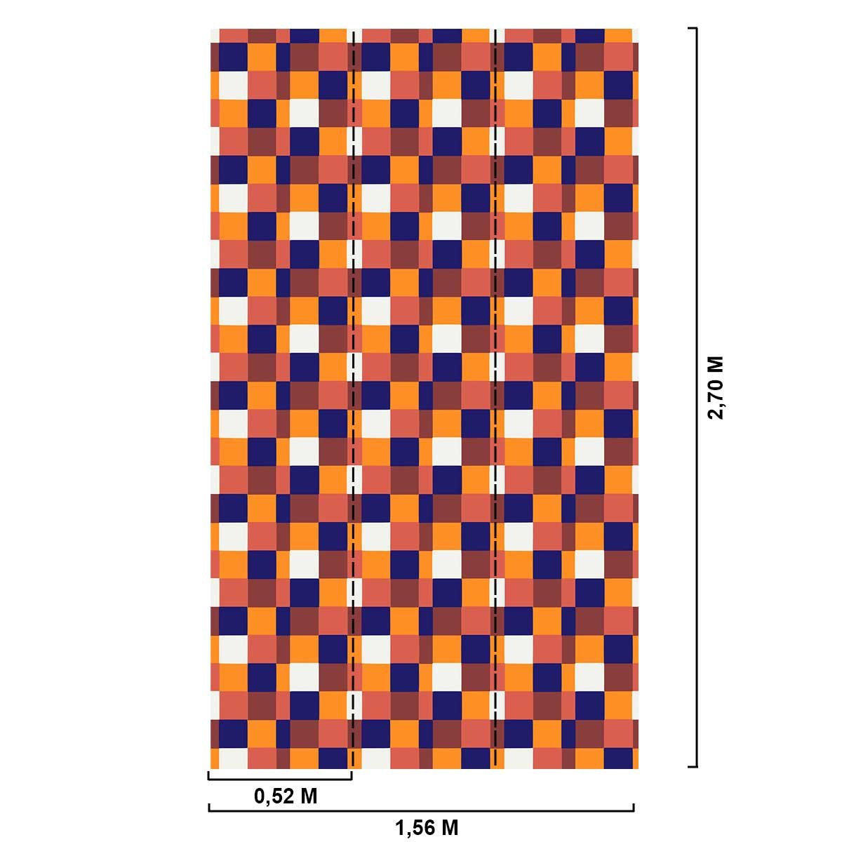 Papier peint damier joyeux intissé, HEXOA