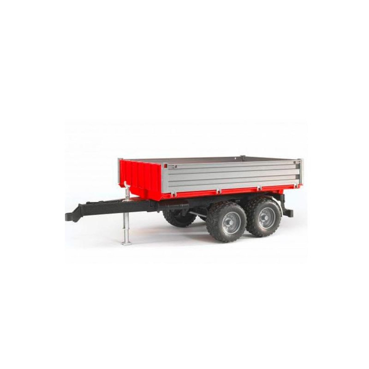 Benne pour tracteurs avec ridelles rabattables rouge et gris, BRUDER
