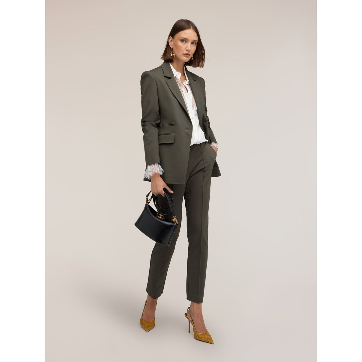 Pantalon slim fit verde militare, MOTIVI