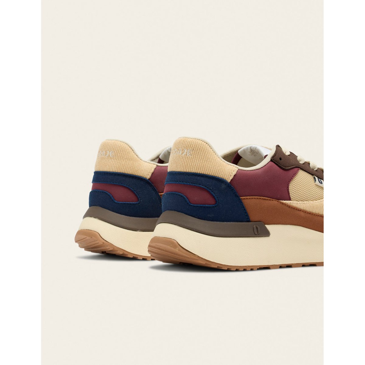 Baskets basses ANAEL bleu bordeaux écru, ODAJE
