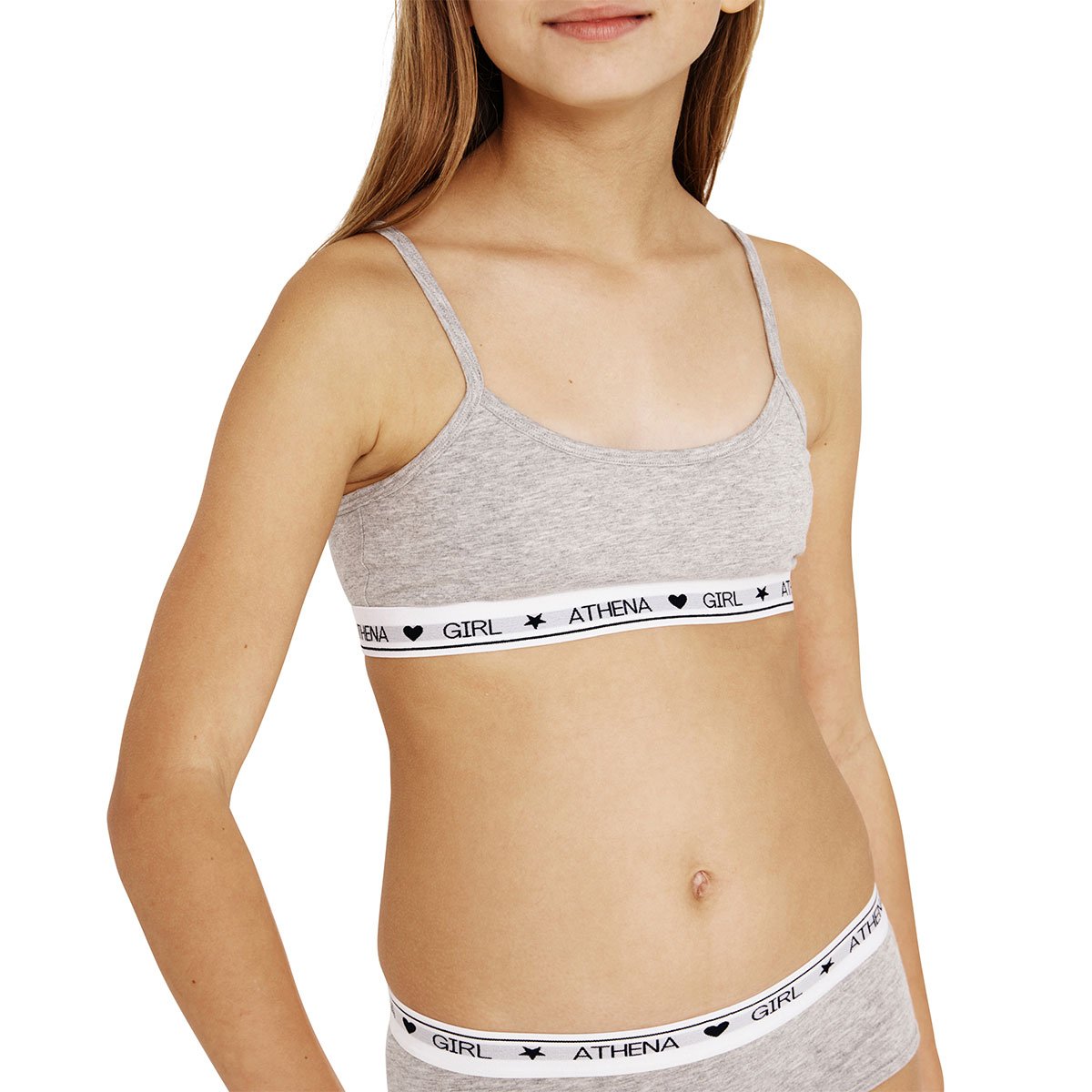 Lot de 2 brassières bleu ciel-gris chiné, ATHENA