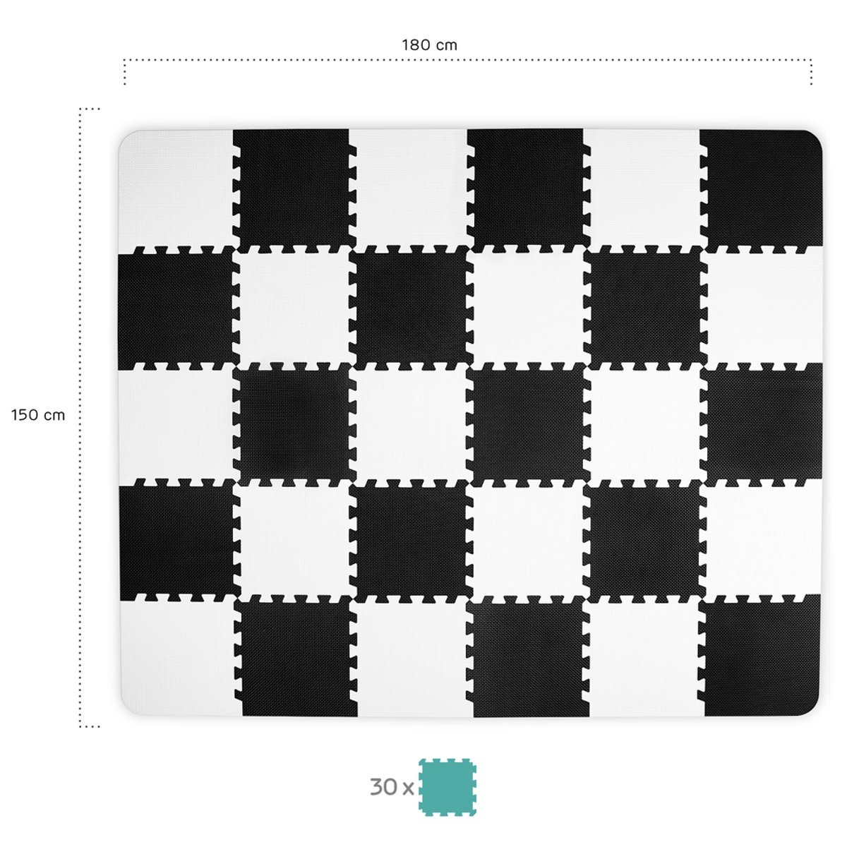 Tapis en mousse noir et blanc, KINDERKRAFT