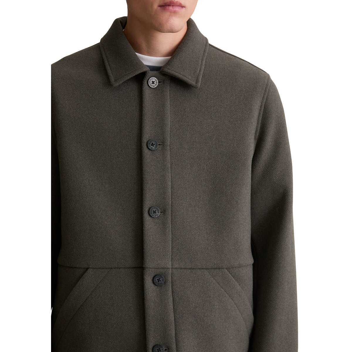 Veste en laine regular en laine mélangée et recyclée noir, MARC O’POLO DENIM