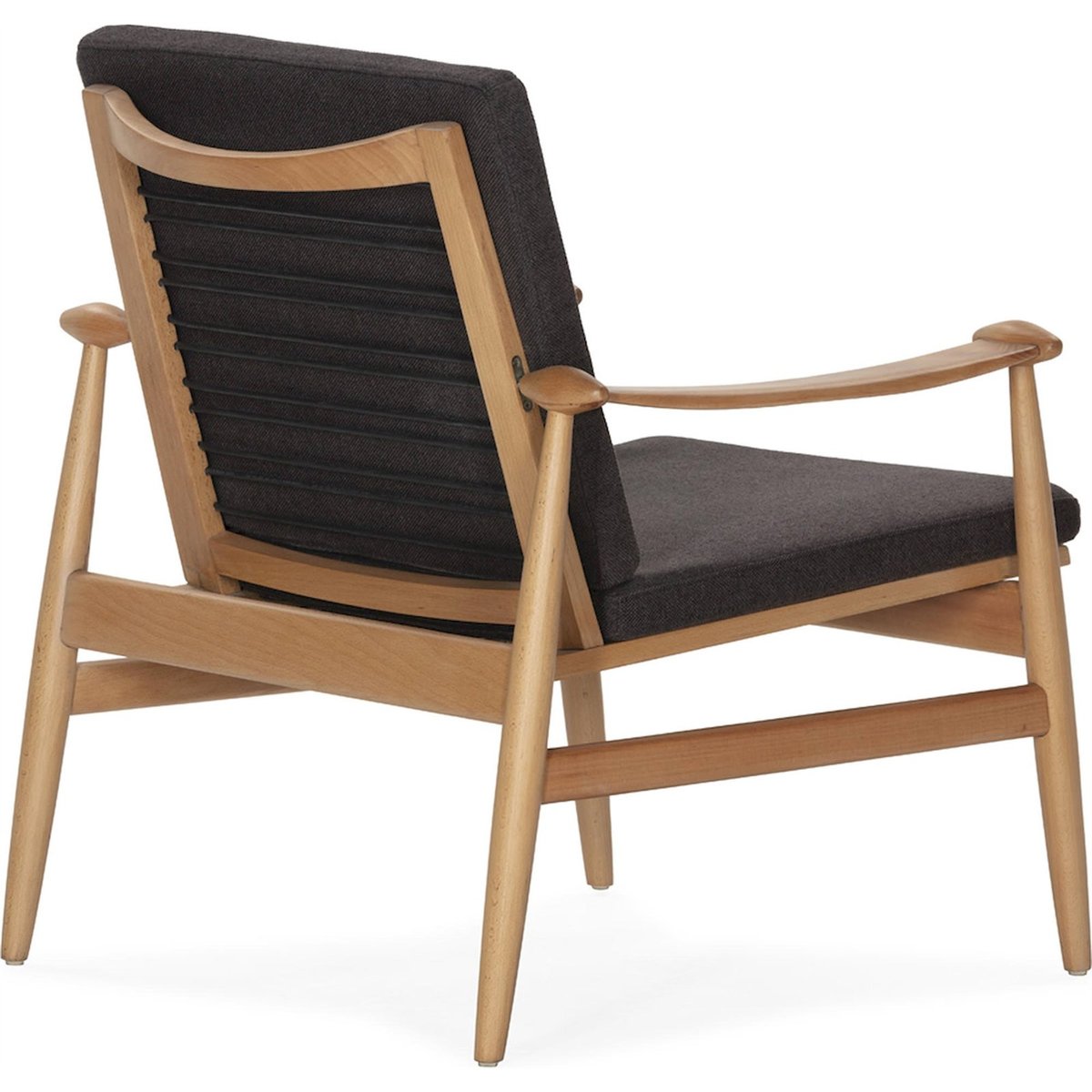 Fauteuil en hêtre et tissu tissé naturel et noir, RECOLLECTION