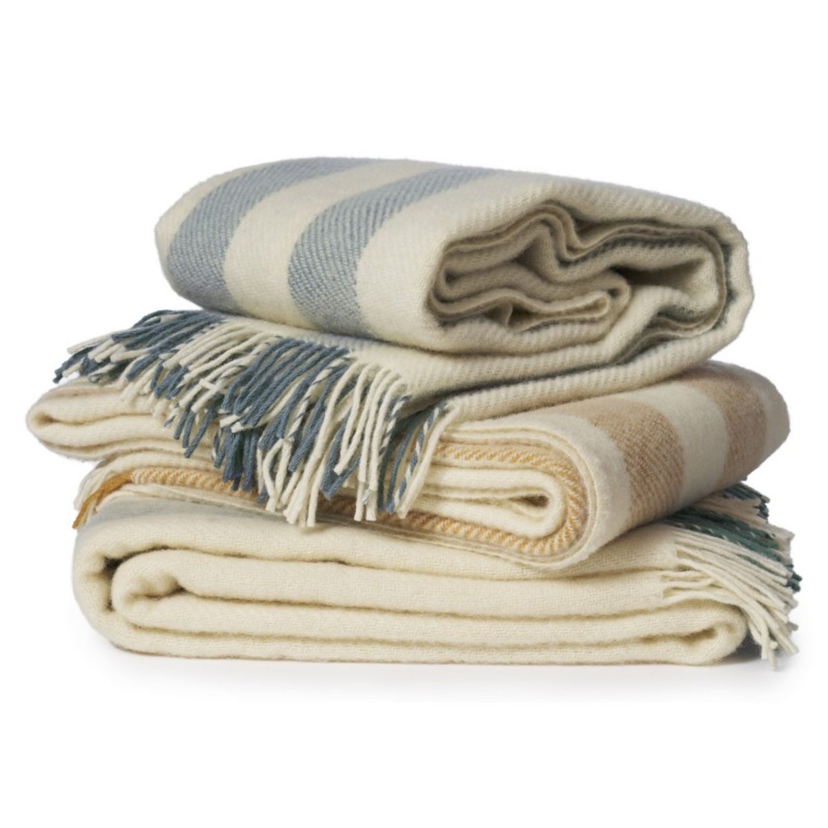 Plaid laine rayé GOTLAND VERTICAL beige, KLIPPAN