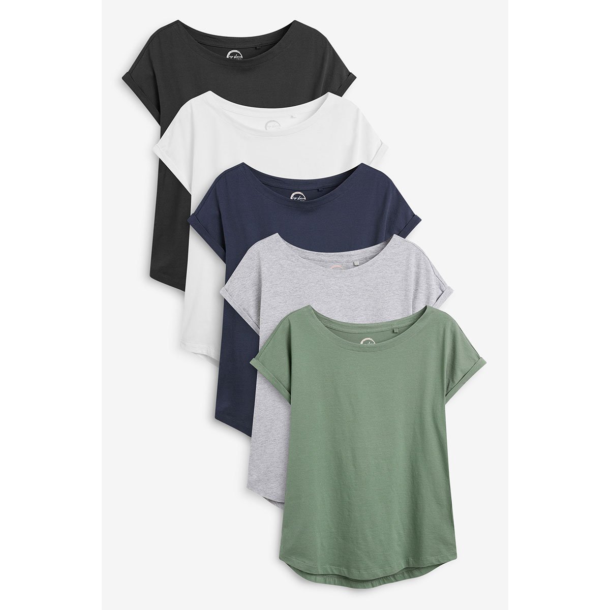 T-Shirts à mancherons, lot de 5 multicolore, NEXT