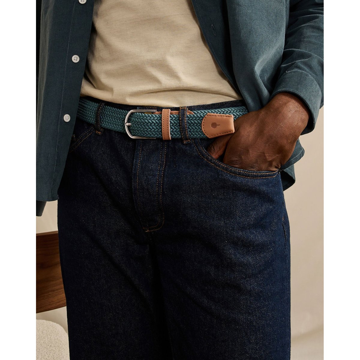 Ceinture polyester BELT vert, FAGUO