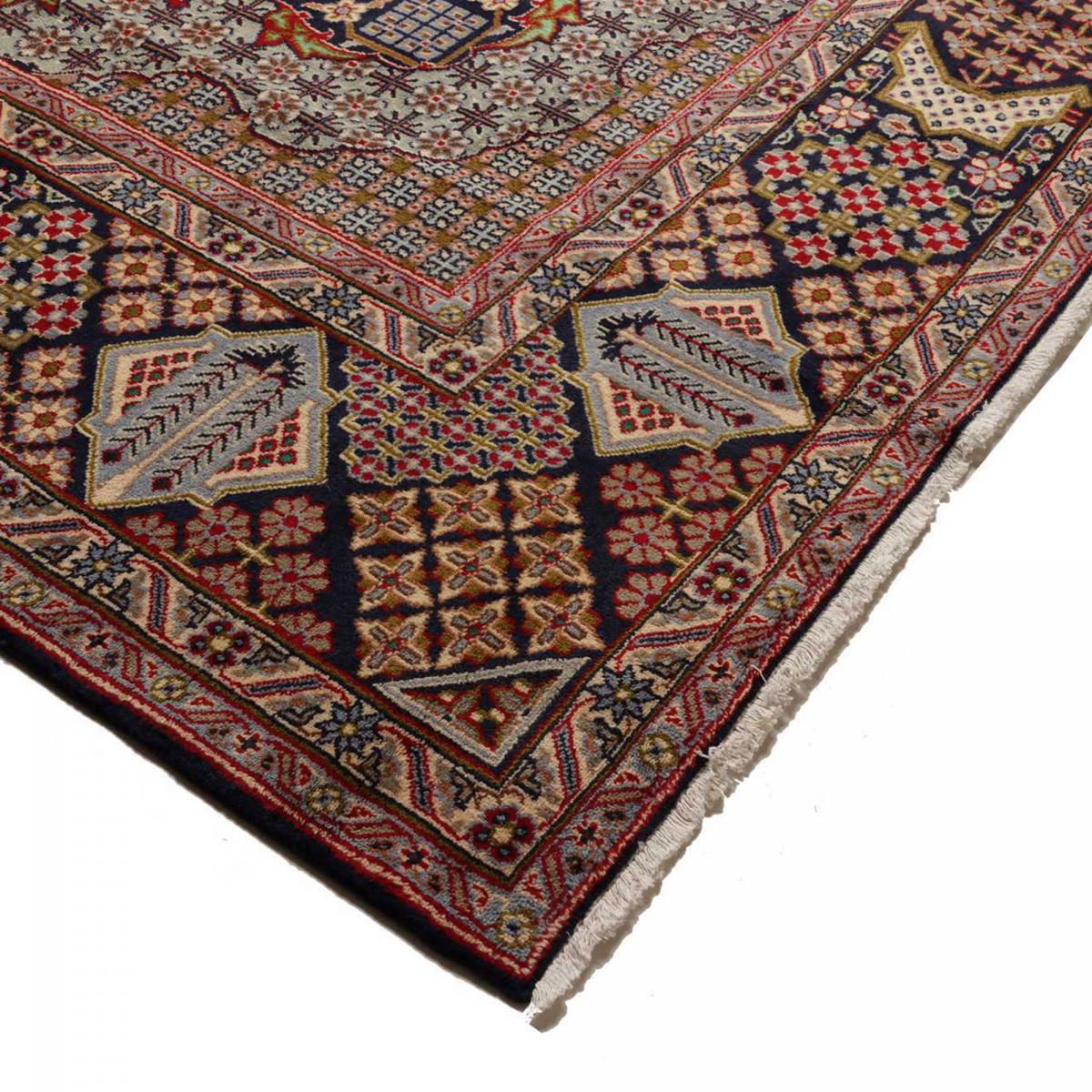 Tapis d'orient, motif oriental, noué à la main en laine, NADJAFABAD B bordeaux, beige, bleu, UN AMOUR DE TAPIS