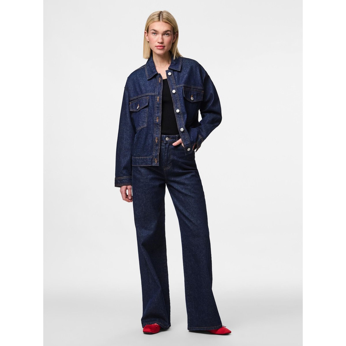 Veste En Jean dark blue denim, PIECES