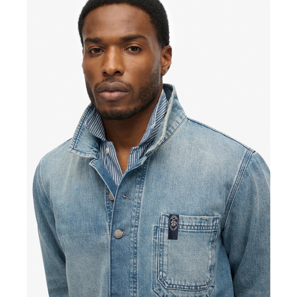 Veste Workwear en denim Merchant Store délavage vieilli, SUPERDRY
