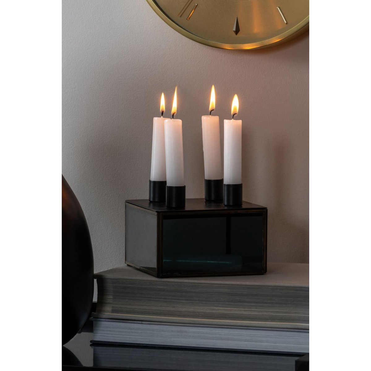 Chandelier Verre BOXED SQUARE noir mat, PRESENT TIME