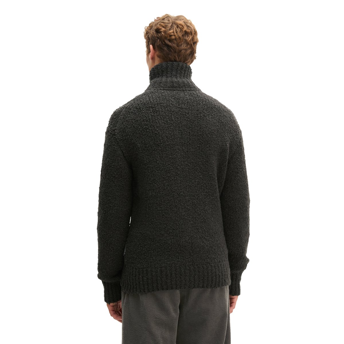 Cardigan oversize en maille bouclée en mélange de laine vierge douce noir, MARC O'POLO