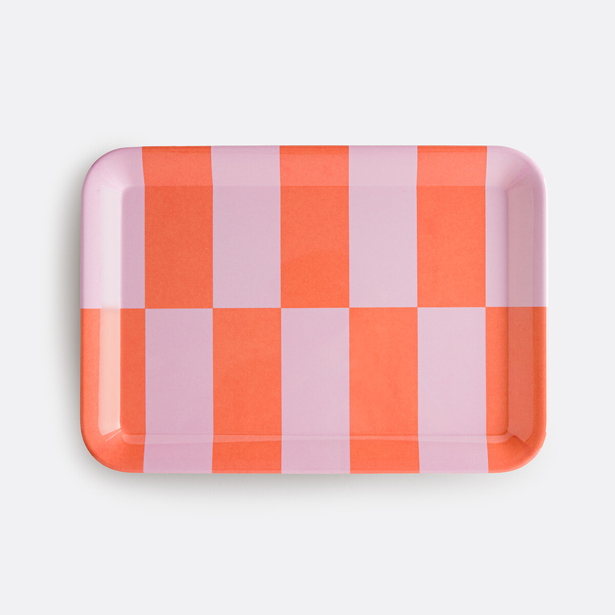 Plateau bicolore motif graphique, taille M, TABAKA orange/rose, LA REDOUTE INTERIEURS