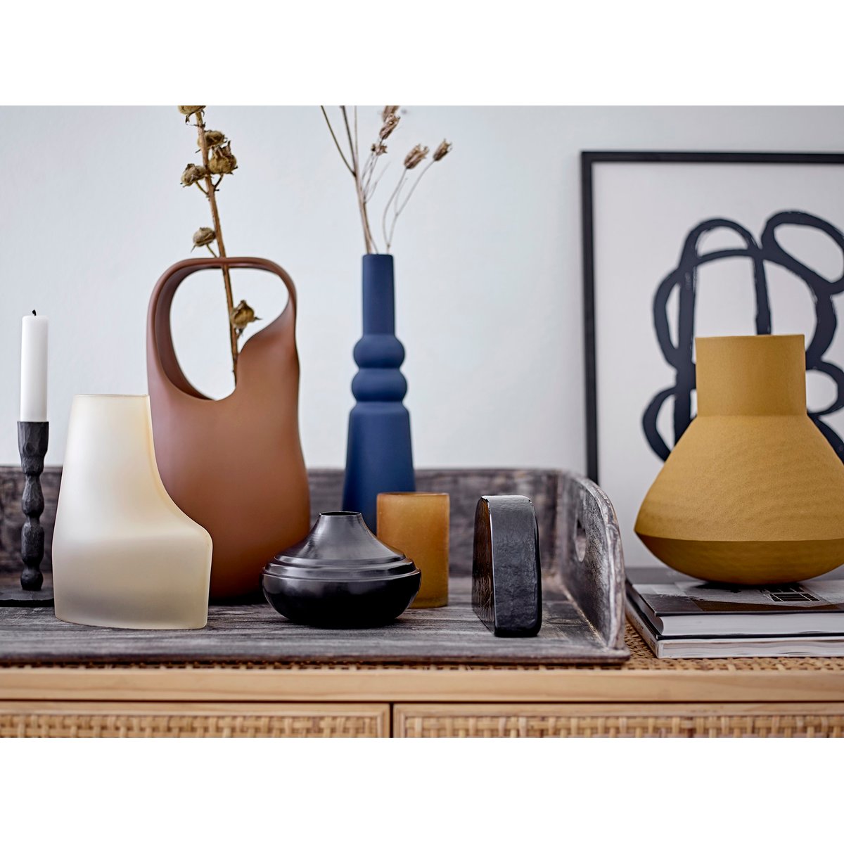 Plateau en bois recyclé rectangulaire Adrian bois fonce, BLOOMINGVILLE