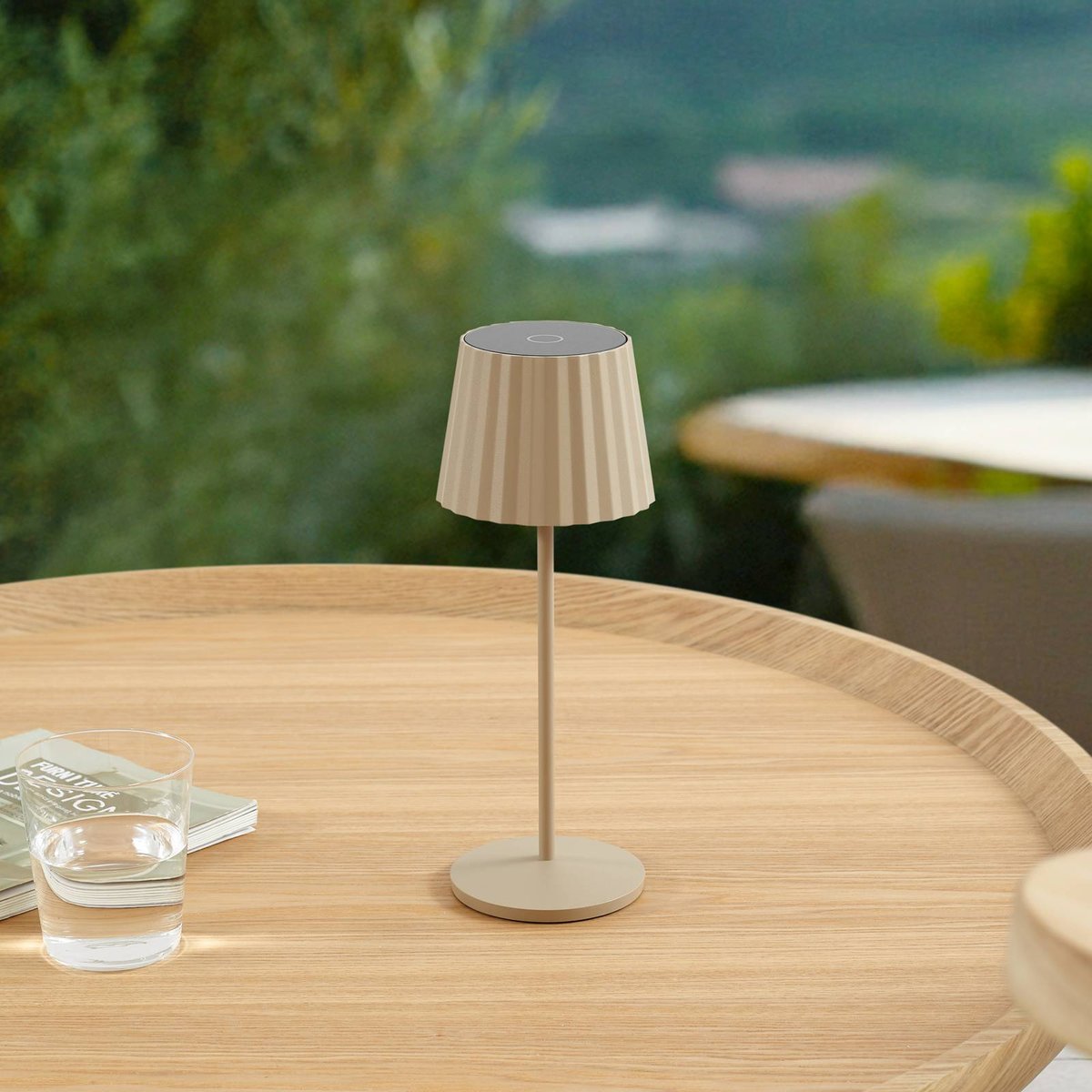 Luminaire de terrasse en aluminium moderneLED beige sable, LINDBY