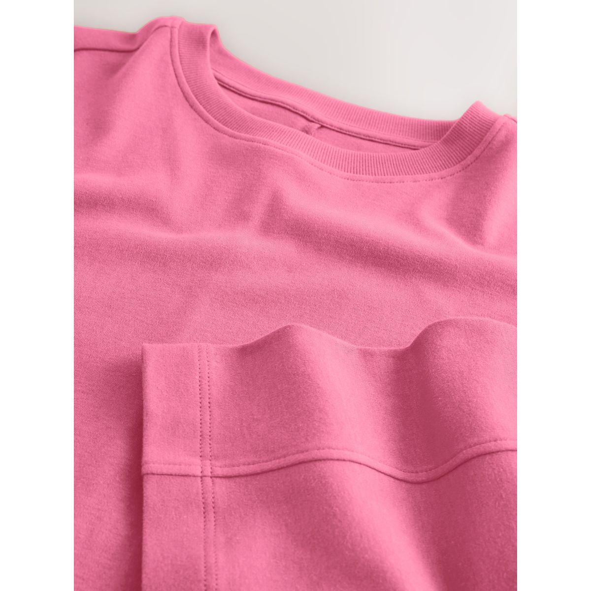 T-shirt ras du cou en maille interlock rose, NEXT