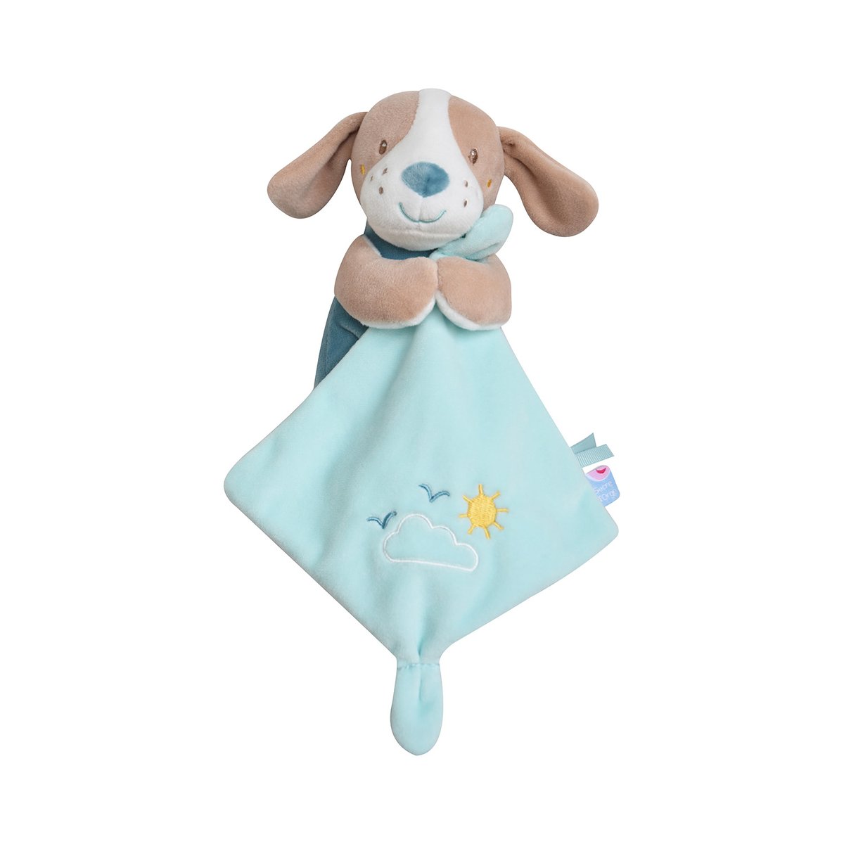Doudou mouchoir chien velours doux vert, SUCRE D'ORGE