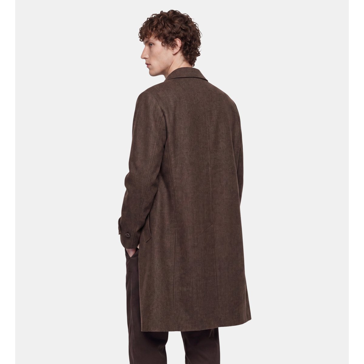 Manteau droit toatwool chevrons marron, GALERIES LAFAYETTE
