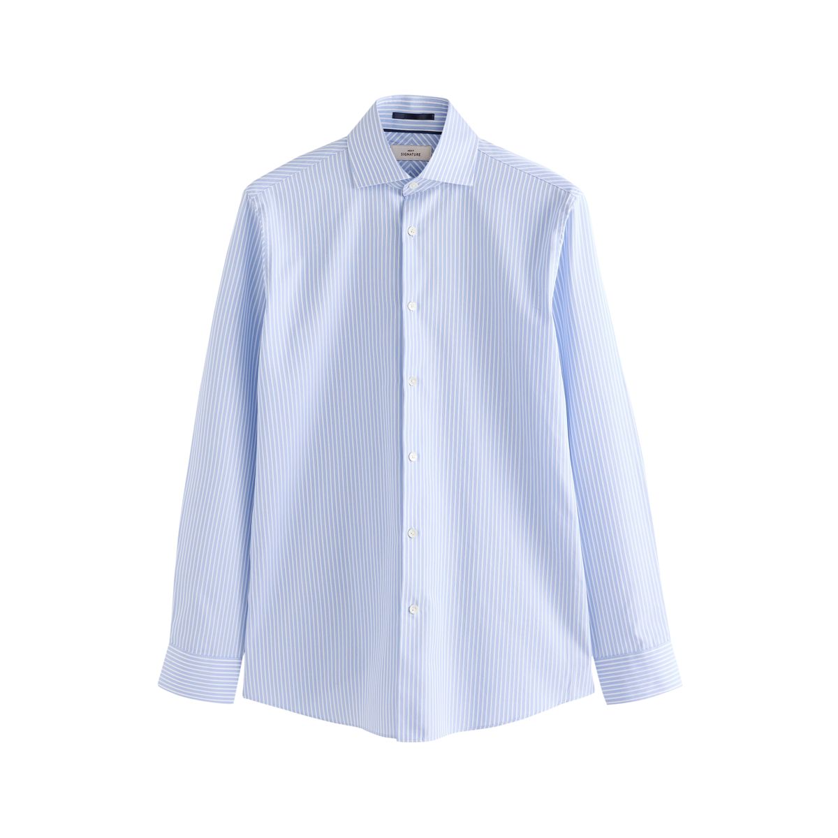 Chemise slim à poignet simple rayures bleues, NEXT