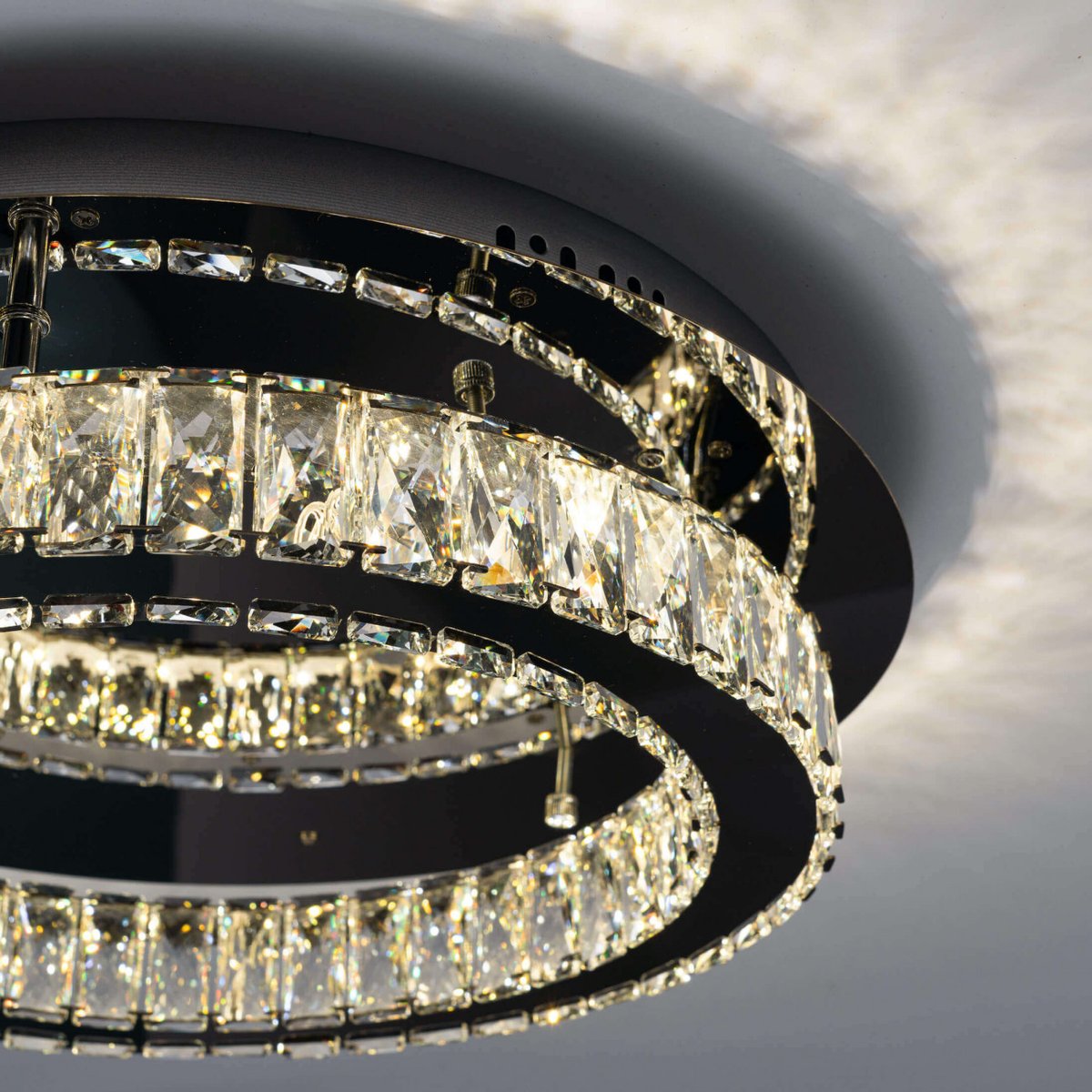 Plafonnier LED cercle miroir - DIEZ argenté / chromé, KOSILUM