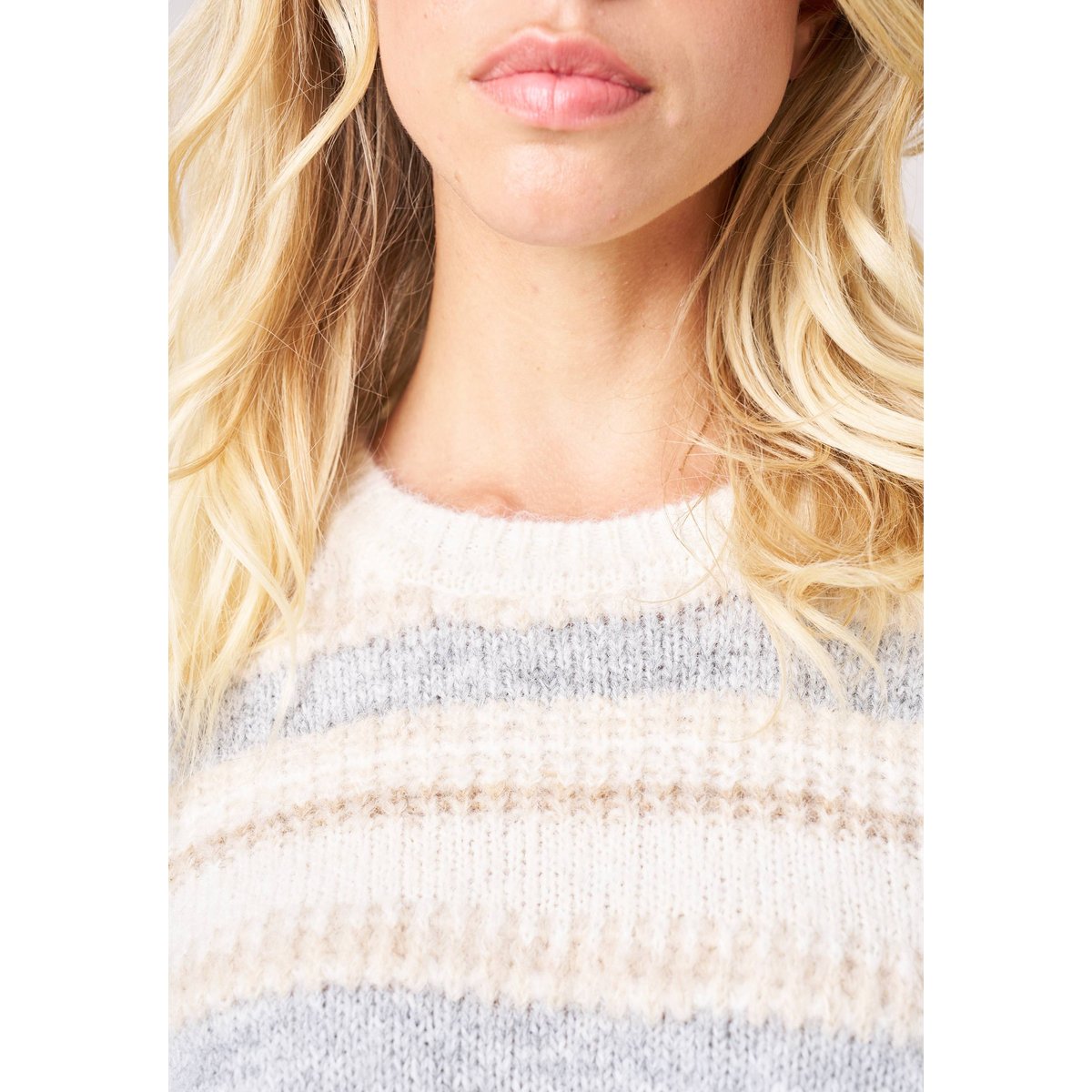 Pull femme à rayures OYANA grey, DEELUXE