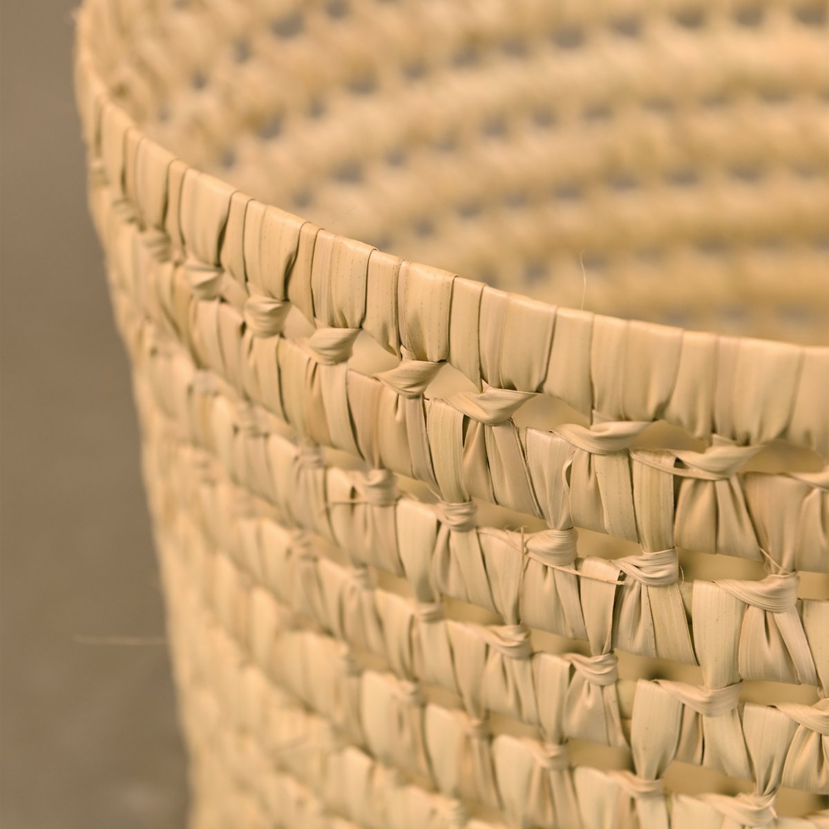 Panier de rangement rond feuilles de palmier -  LOJI naturel, HOME MAISON