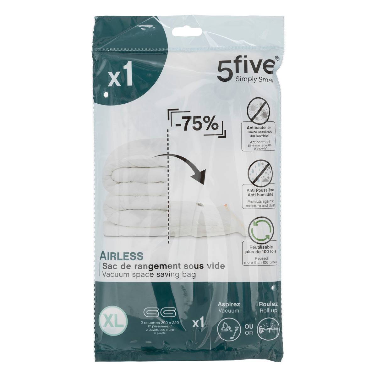 Sac compresseur AIR transparent, 5FIVE SIMPLY SMART