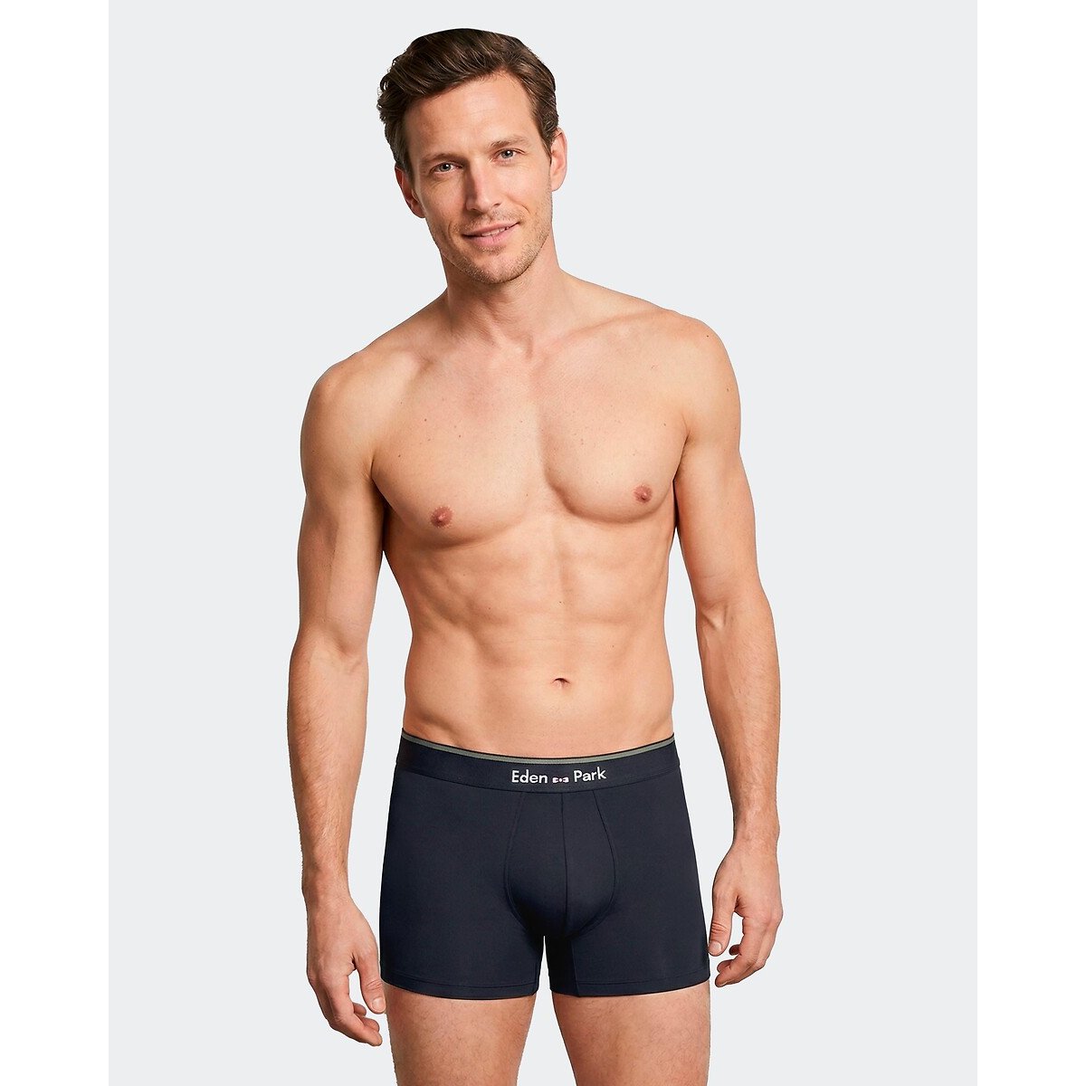 Lot de 2 boxers bleu marine + kaki, EDEN PARK