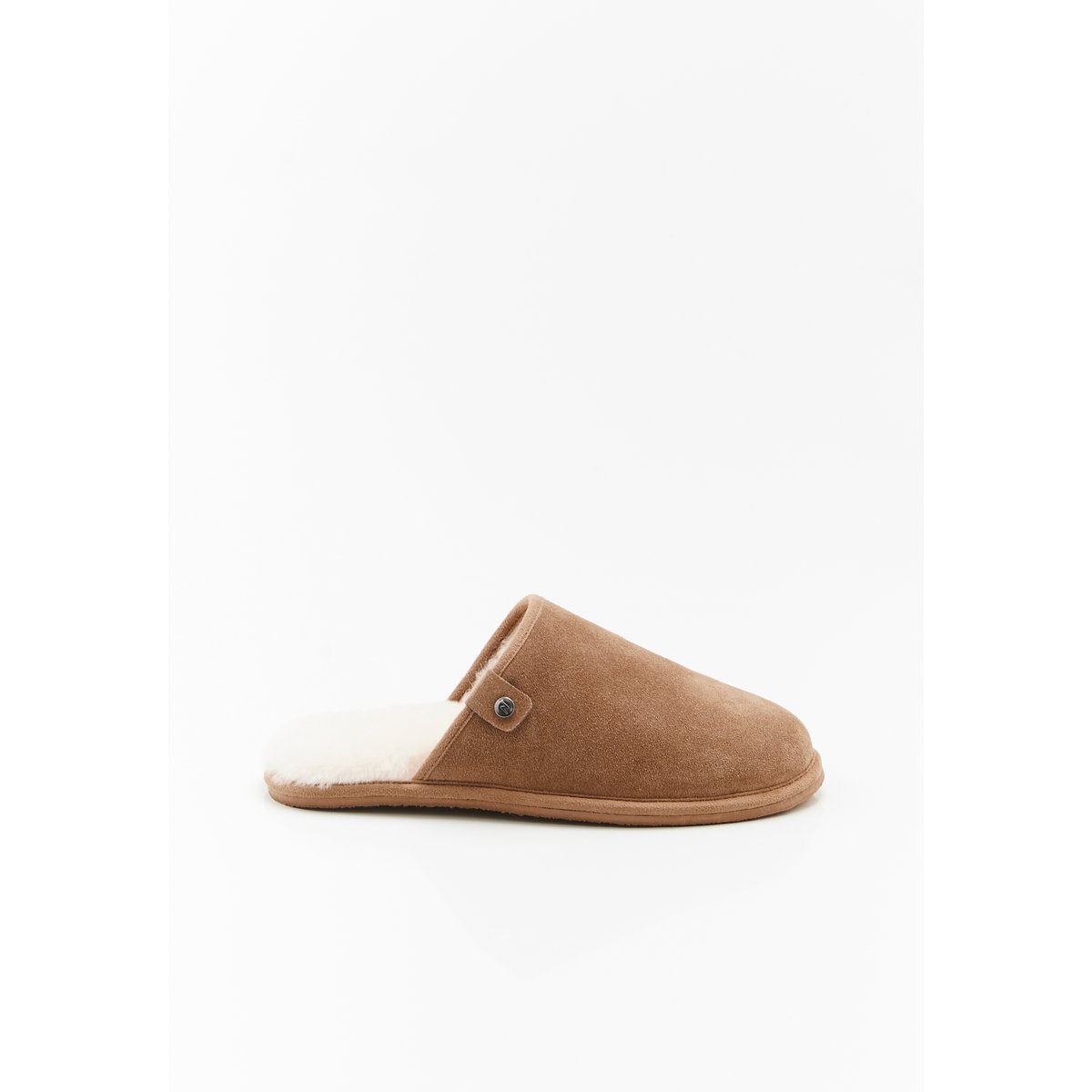 Chaussons Thermolactyl dessus croûte de cuir marron beige, DAMART