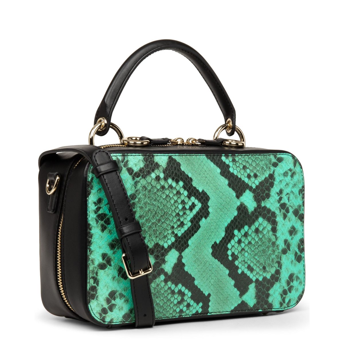 Sac à main zippé EXOTIC CUBE turquoise, SEQUOIA