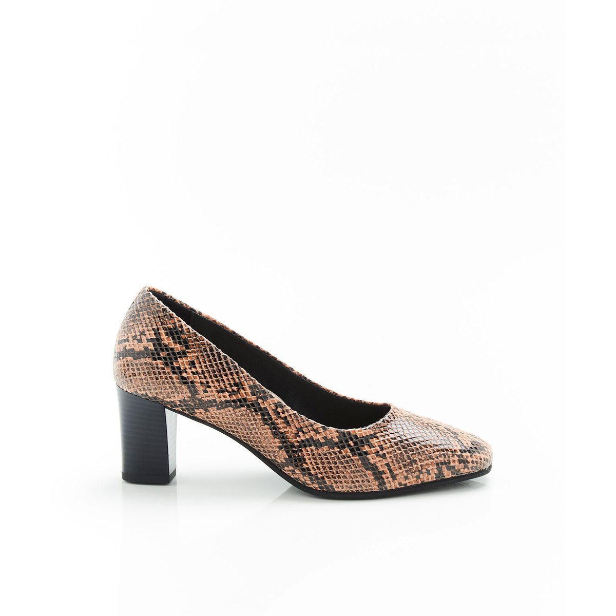 Escarpins unis ou imprimé animalier marron beige serpent, DAMART