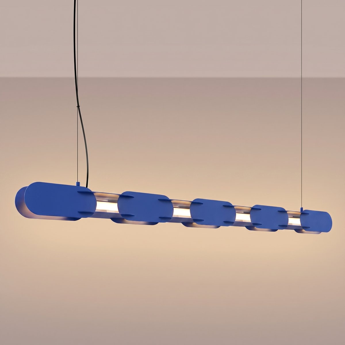 Suspension Acier Outremer LED 1 Chain outremer, EDEN