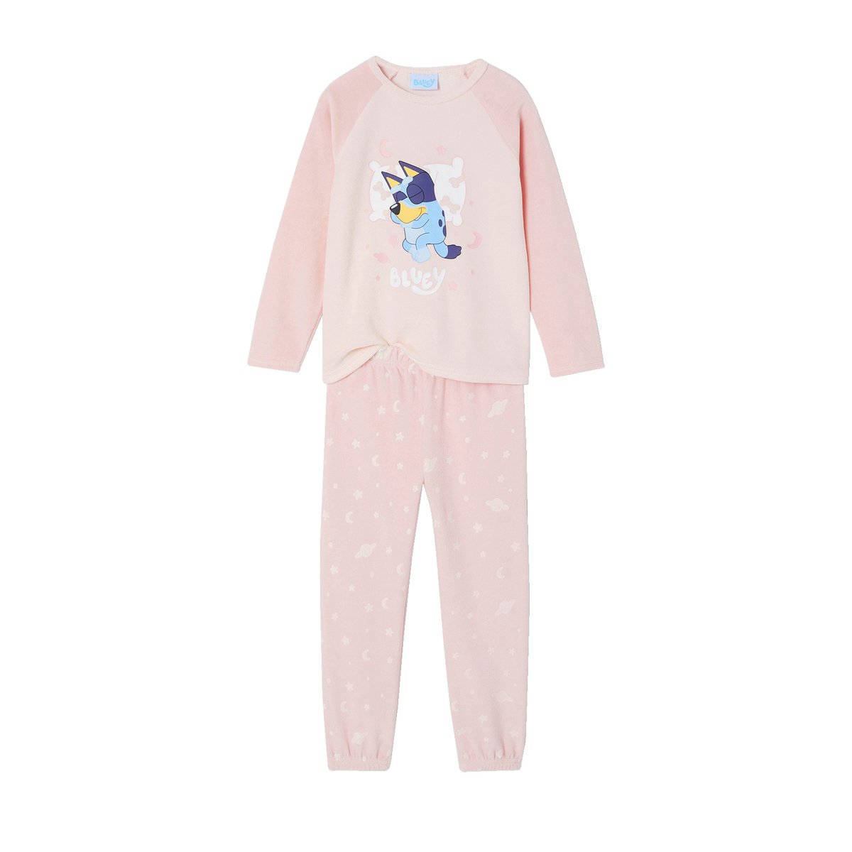 Pyjama en velours Bluey rose pâle, VERTBAUDET