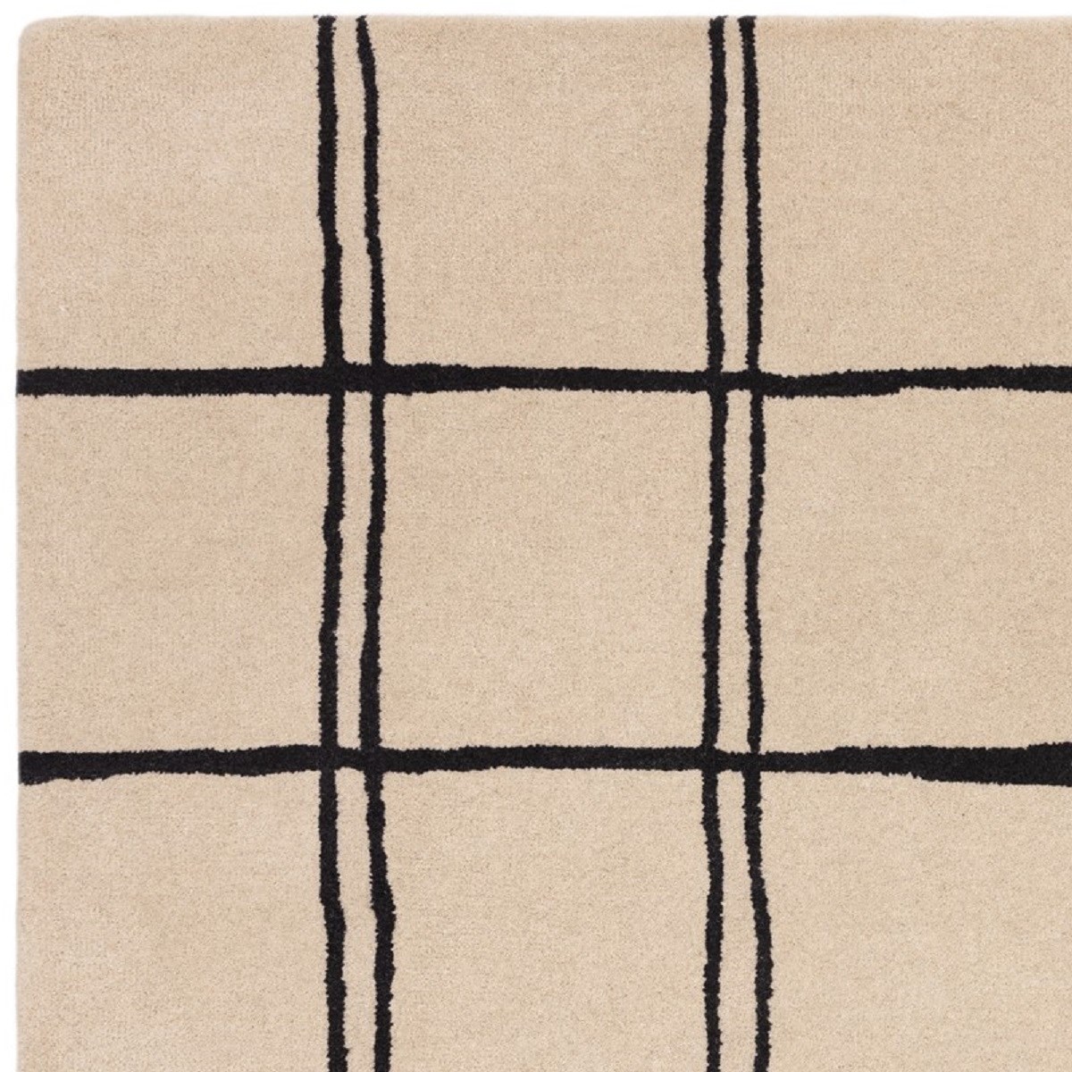Tapis salon et chambre moderne pure laine fait main RENO blanc, NOVATREND