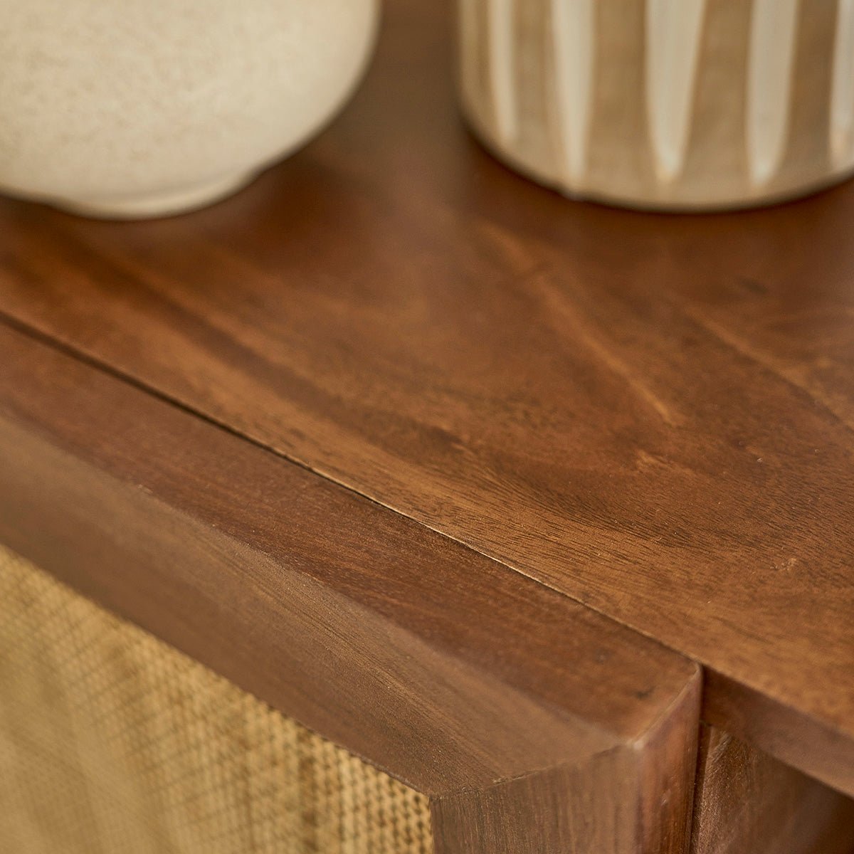 Meuble TV en bois massif et cannage 140 cm  RAPHAEL marron, BERAH GETAH