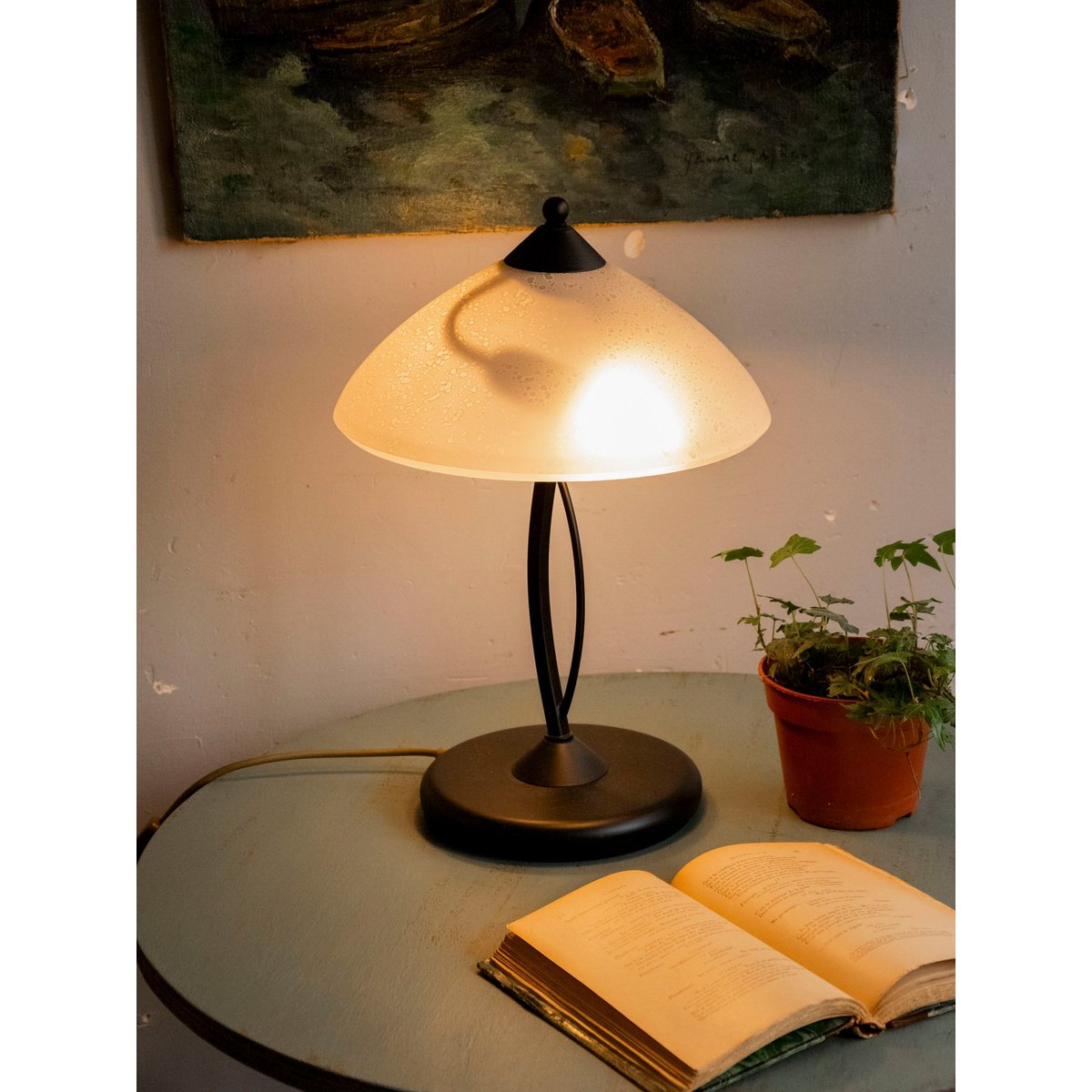 Lampe en fer forgé Suzanne N°644 - Bon état métal, DEBONGOUT