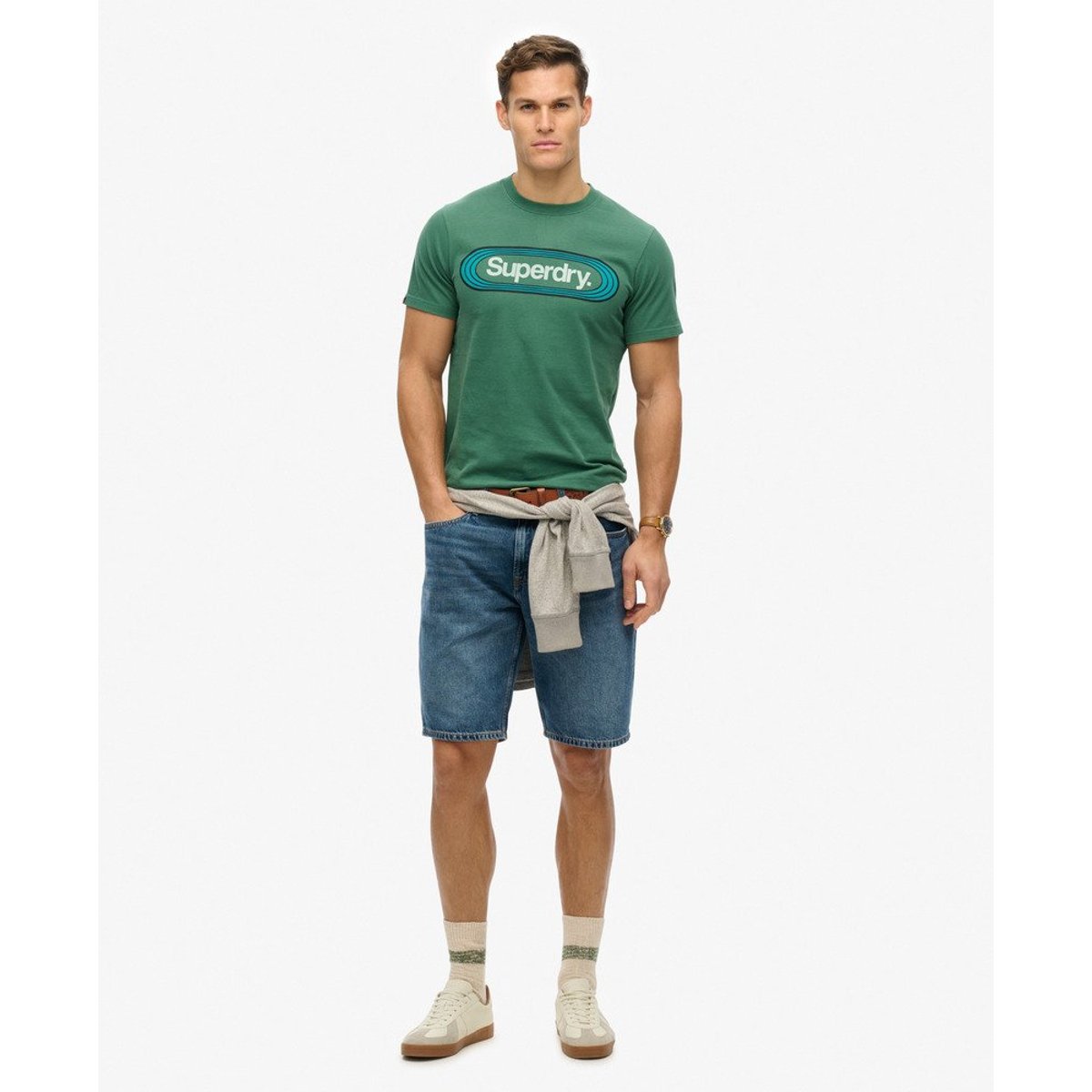 T-shirt Vintage Trade Tab vert pinède, SUPERDRY
