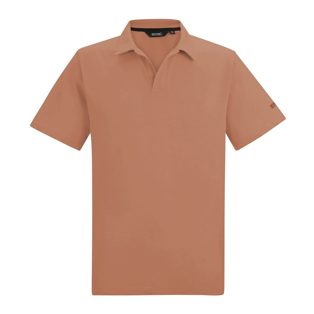 Polo uni manches courtes en coton HADVO marron orange, REGATTA