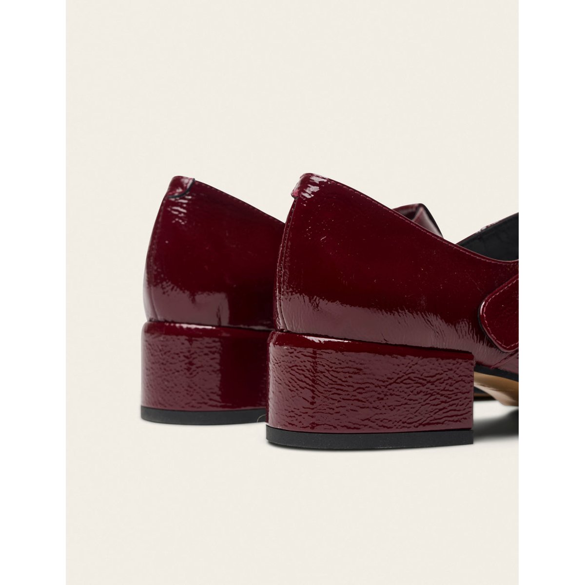 Escarpins OMI cuir plissé verni bordeaux, ODAJE