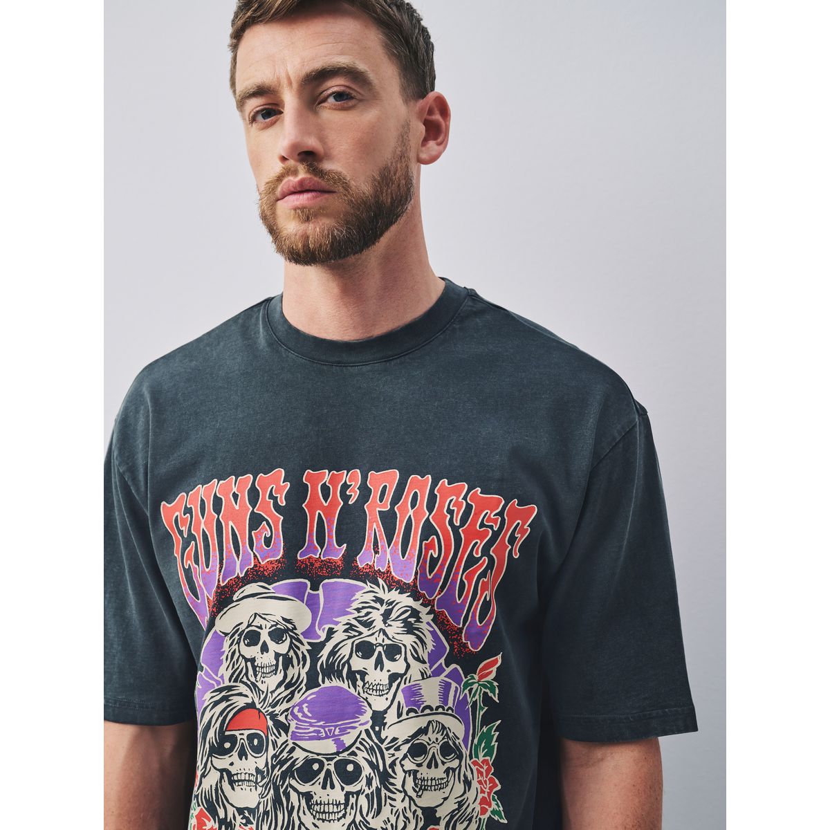 T-shirt à imprimé groupe de musique guns n roses noirs, NEXT