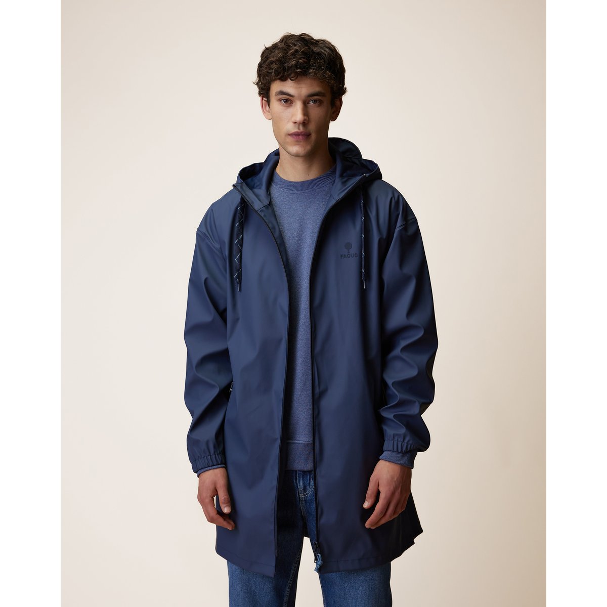 Imperméable marine grisé, FAGUO