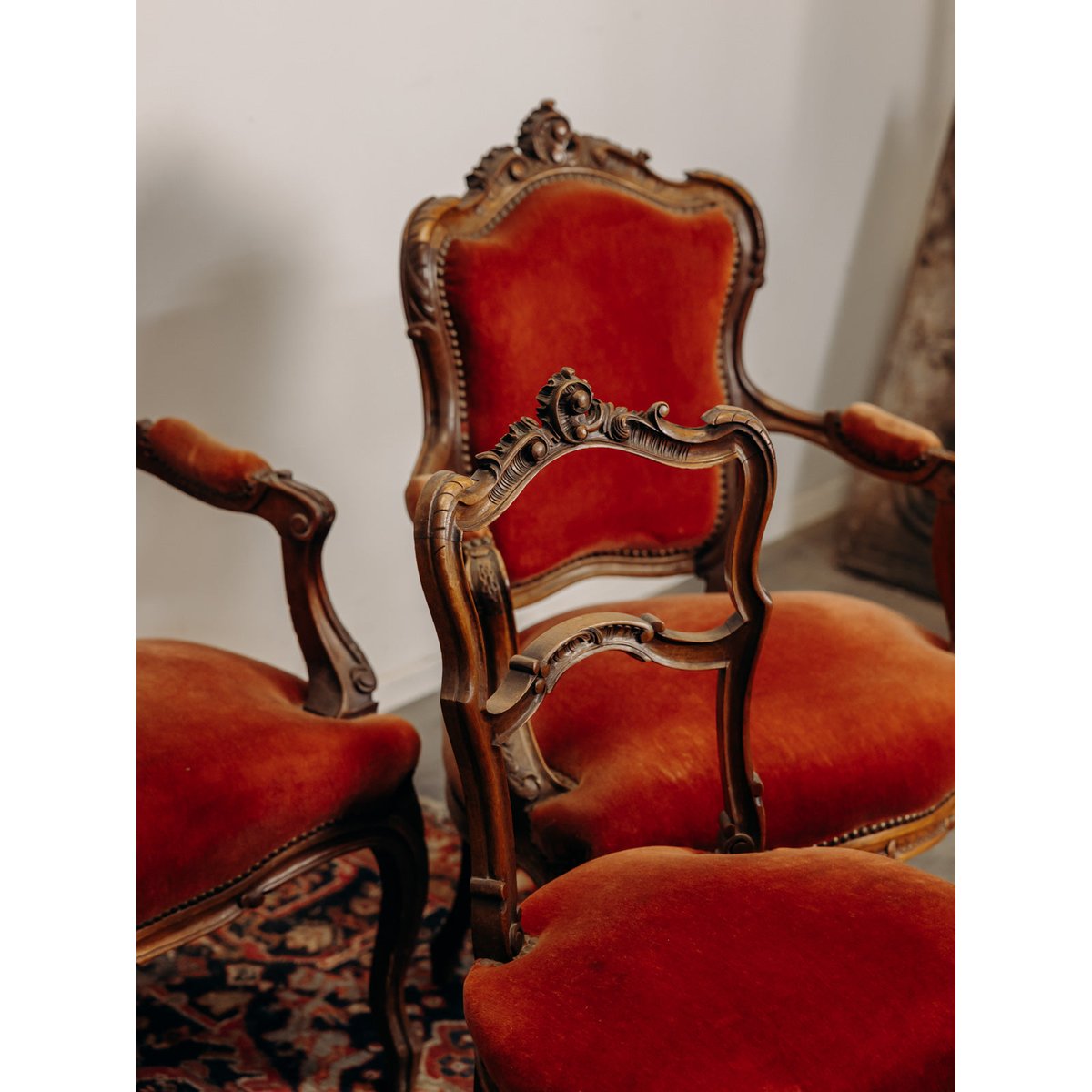 Salon style Louis XV Ernest N°1612 - Bon état bois foncé, DEBONGOUT