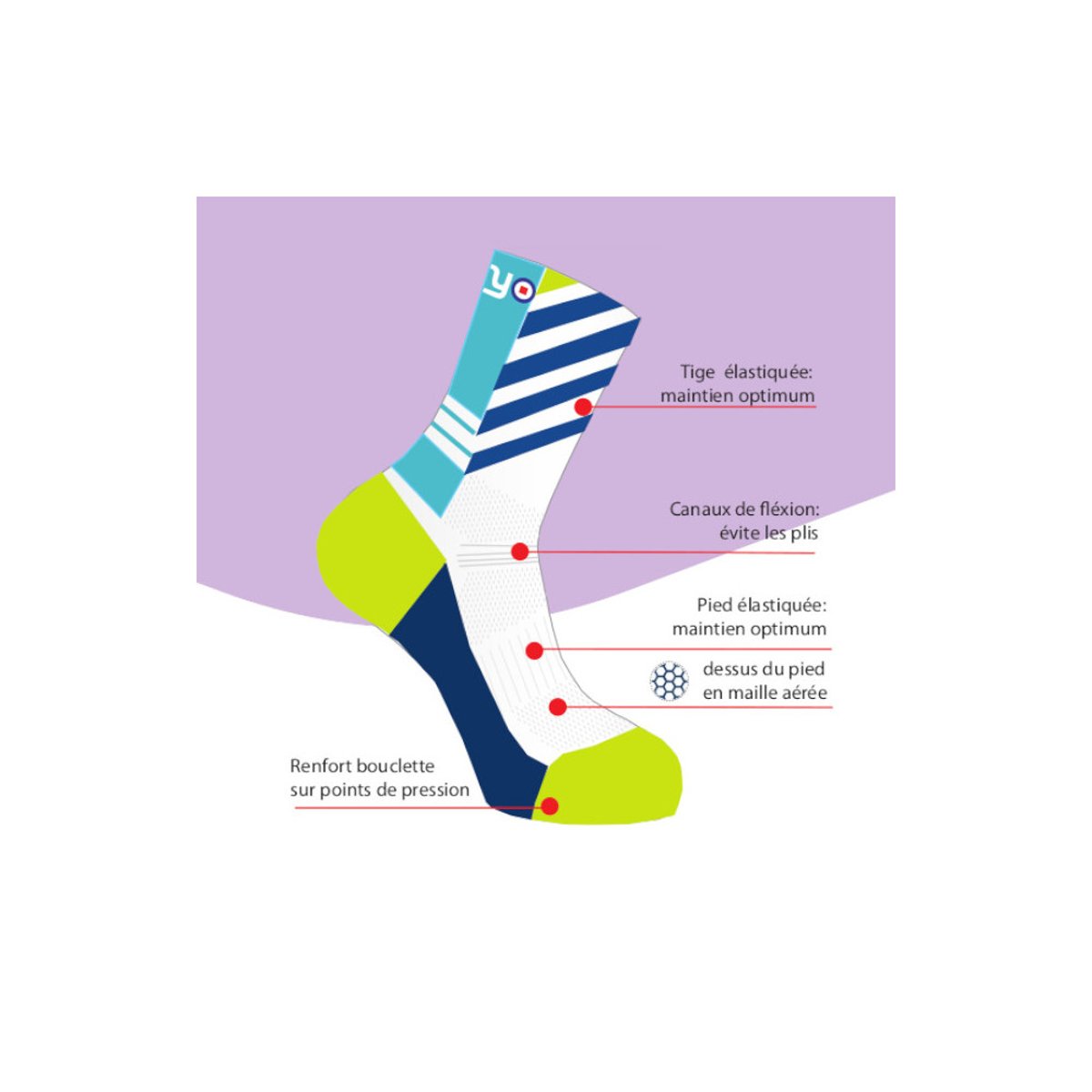 Mi-chaussettes COLOR VIBES - THYO blanc rose, THYO