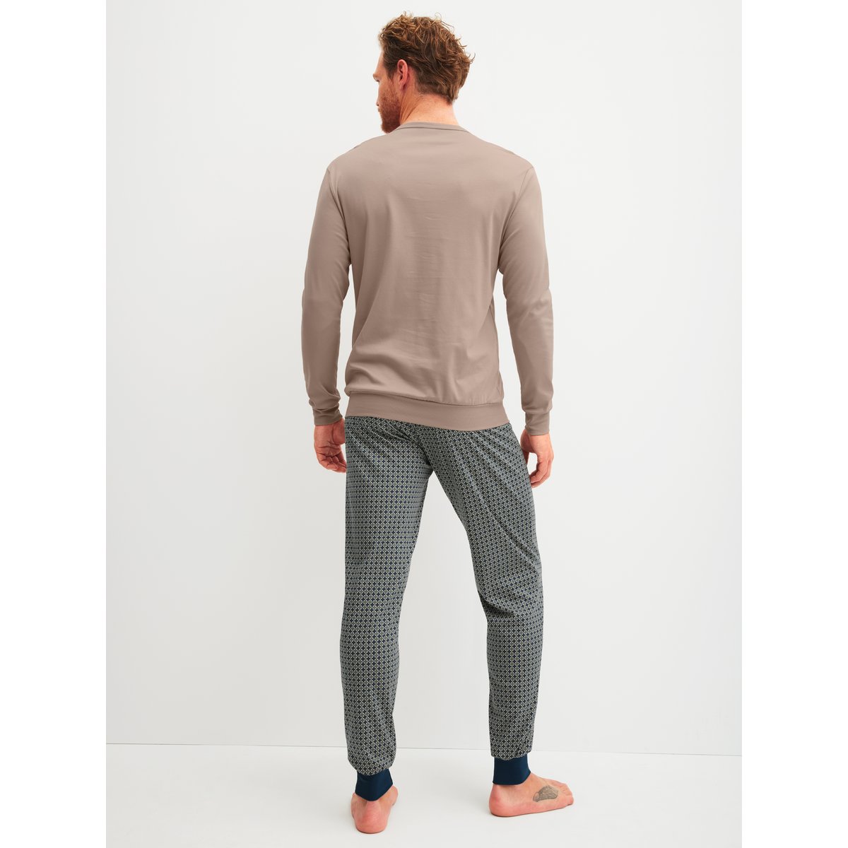 Pyjama avec bords élastiques manches longues Coton RELAX CHOICE sables chauds, CALIDA