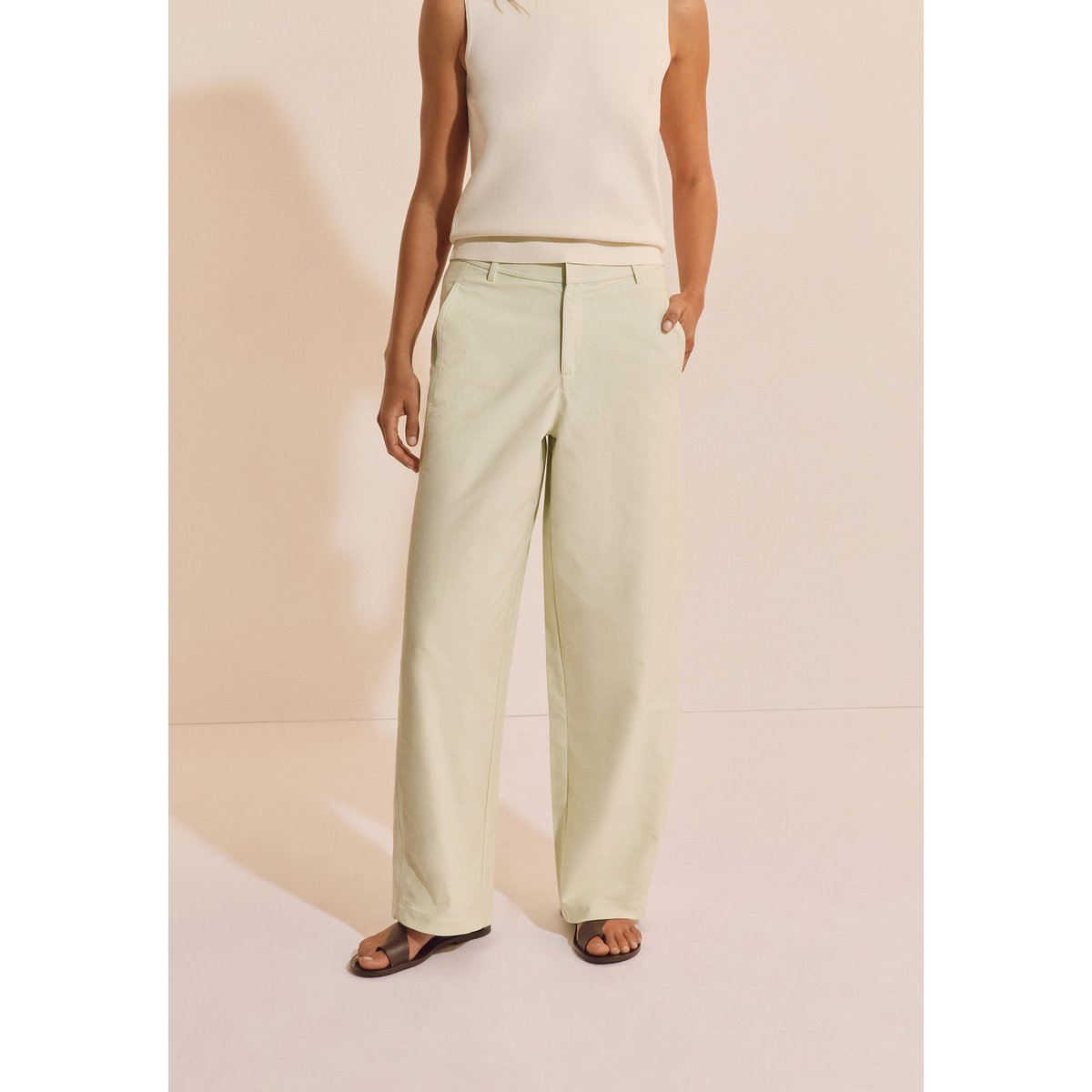 Pantalon barrel avec coton POLO vert clair, ETAM